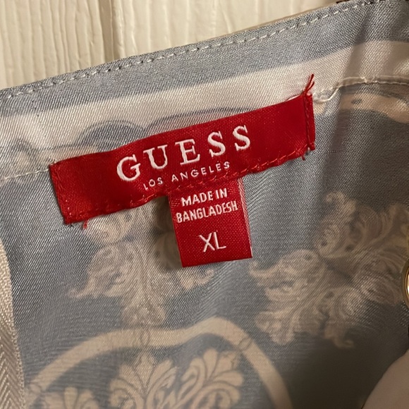 Fitted Guess pant jumpsuit. Shiny Gold, beige, green, black. - Picture 4 of 5